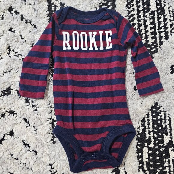 Carter's Baby Boy 2 piece Long Sleeve Striped Rookie Set 6 Months - Picture 2 of 7